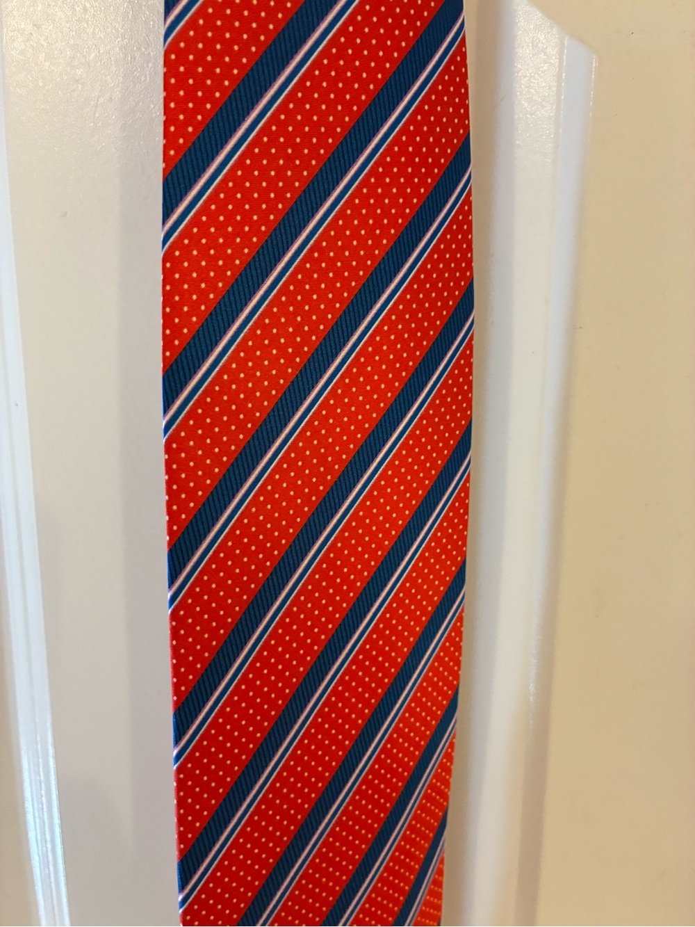 Dolcepunta Handmade Silk Striped Pink & Blue Designer Tie Made in Italy 🇮🇹